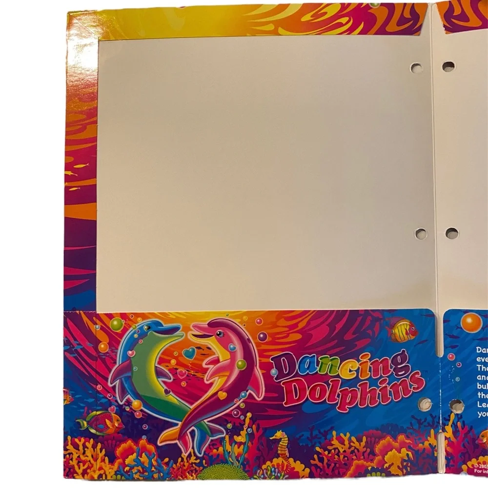 Lisa frank dancing dolphins folder and sticker strip pack of three